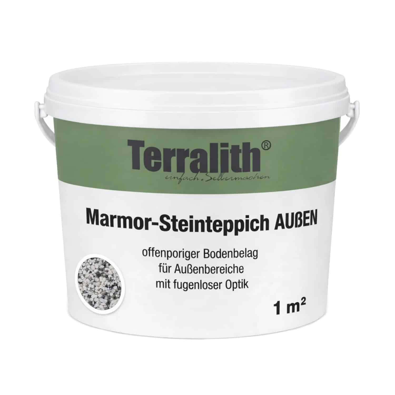 Terralith Metallic Steinteppich Metallic Mix 300 für 1 m² Außen Mittel 4-6 mm