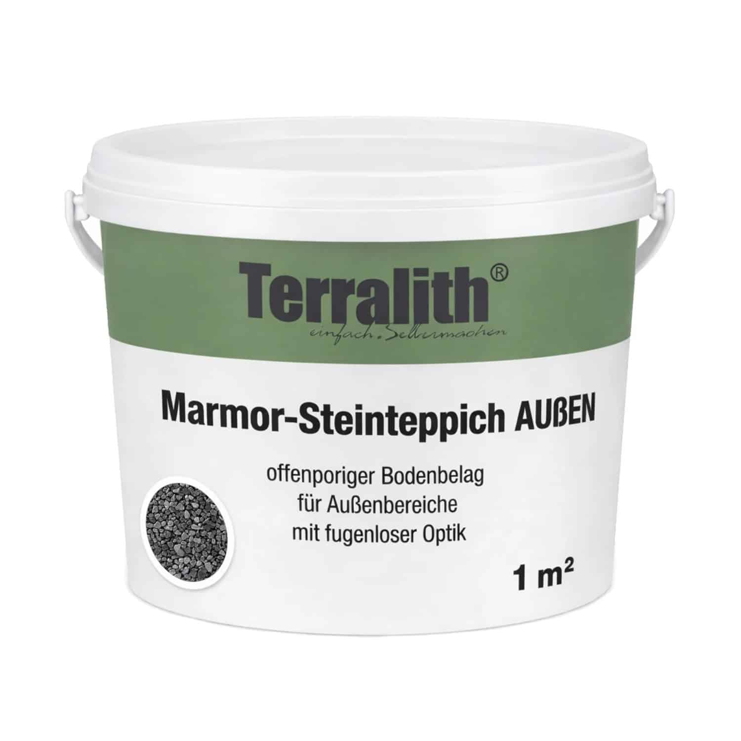 Terralith Metallic Steinteppich Metallic Mix 301 für 1 m² Außen Mittel 4-6 mm