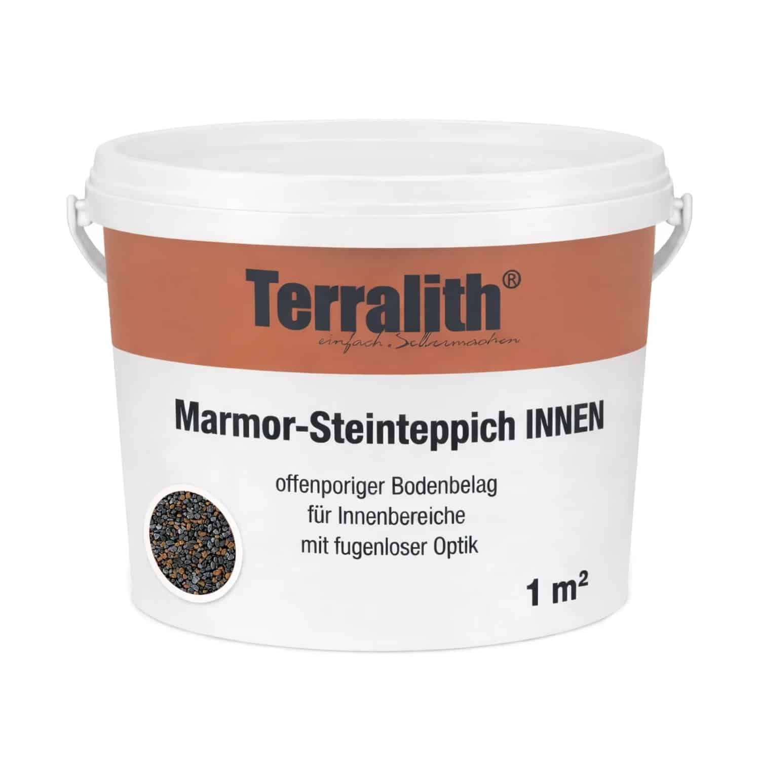 Terralith Metallic Steinteppich Metallic Mix 304 für 1m² Innen Fein 2-4 mm