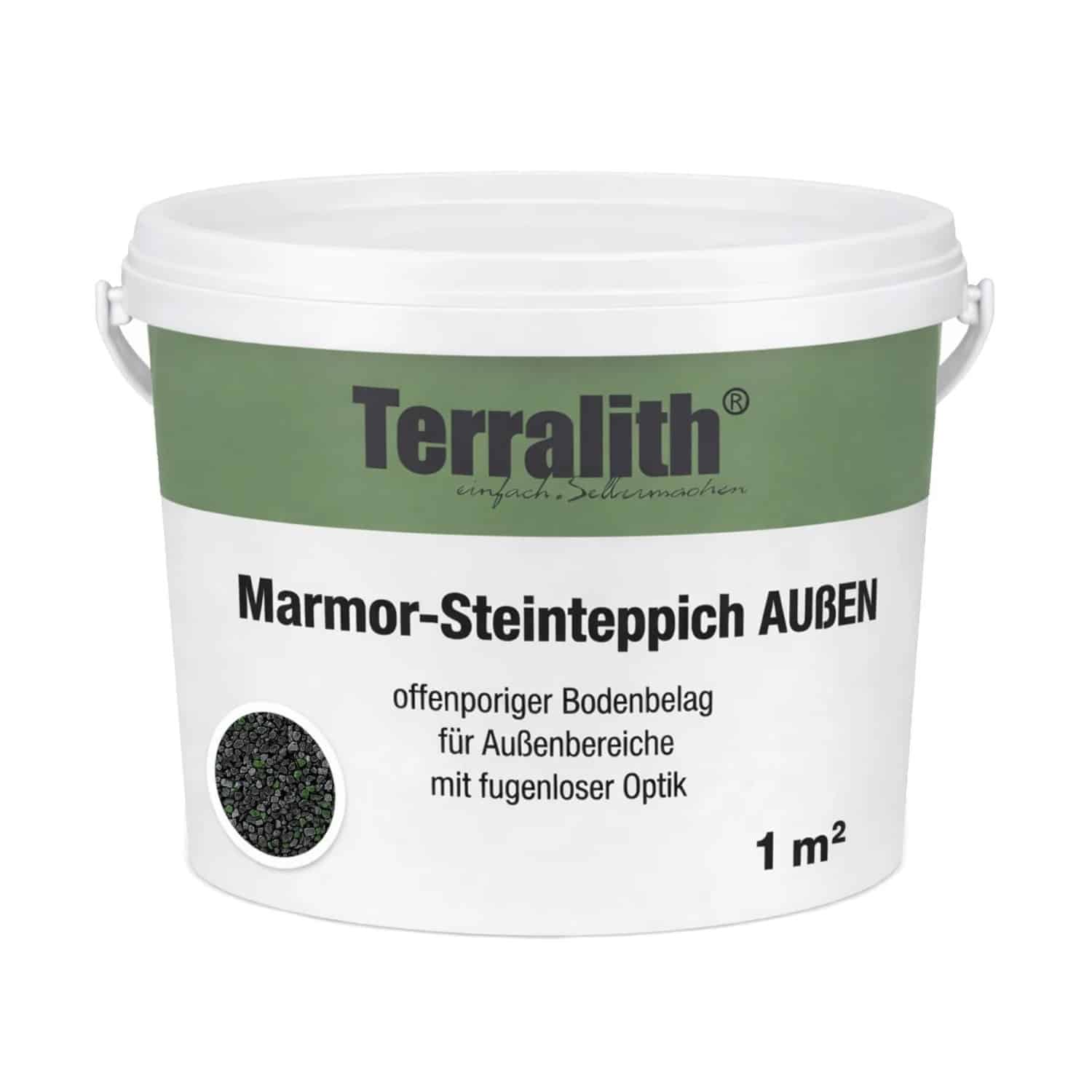 Terralith Metallic Steinteppich Metallic Mix 306 für 1 m² Außen Mittel 4-6 mm