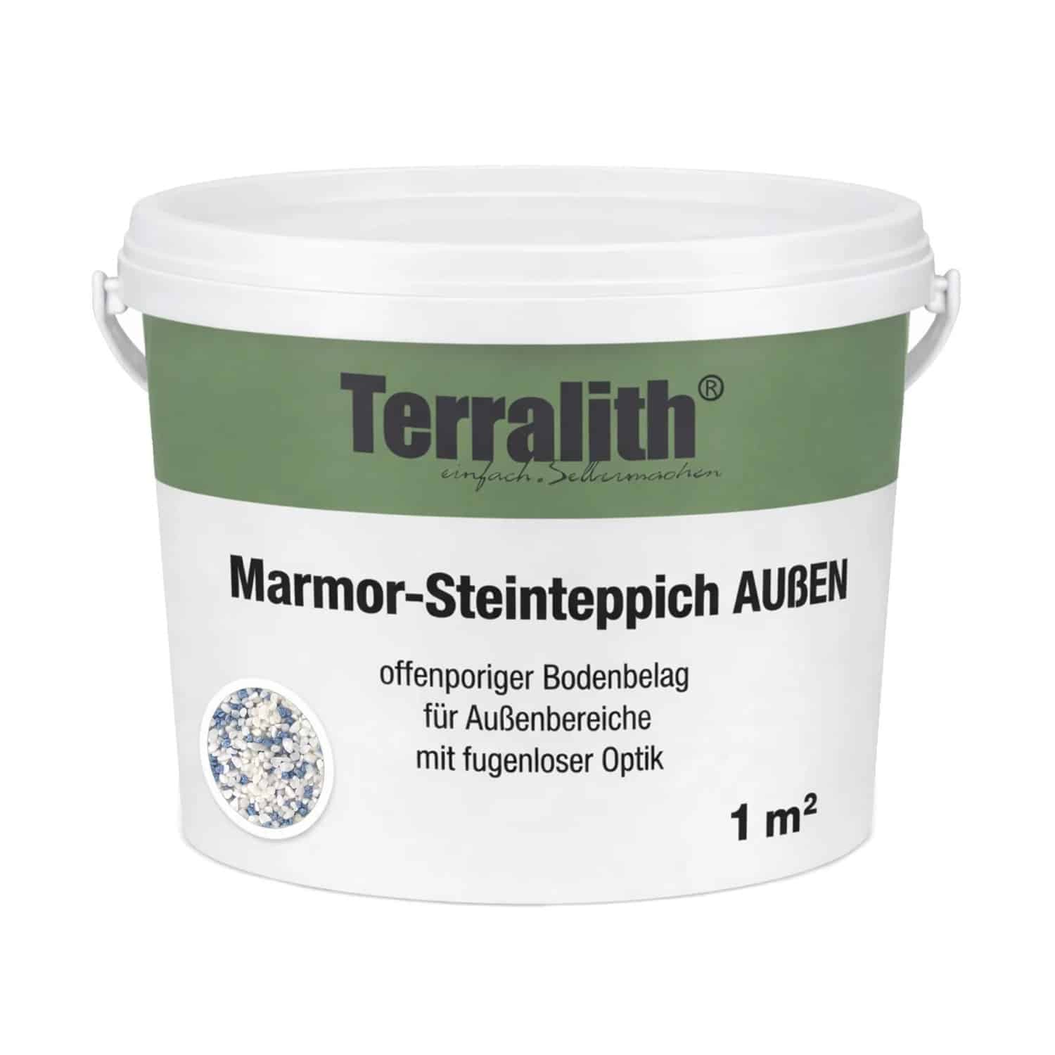 Terralith Metallic Steinteppich Metallic Mix 500 für 1 m² Außen Fein 2-4 mm