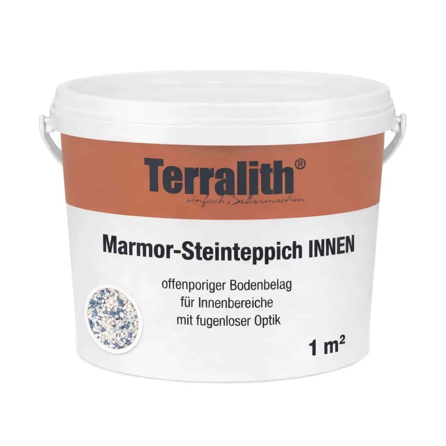 Terralith Metallic Steinteppich Metallic Mix 500 für 1m² Innen Mittel 4-6 mm