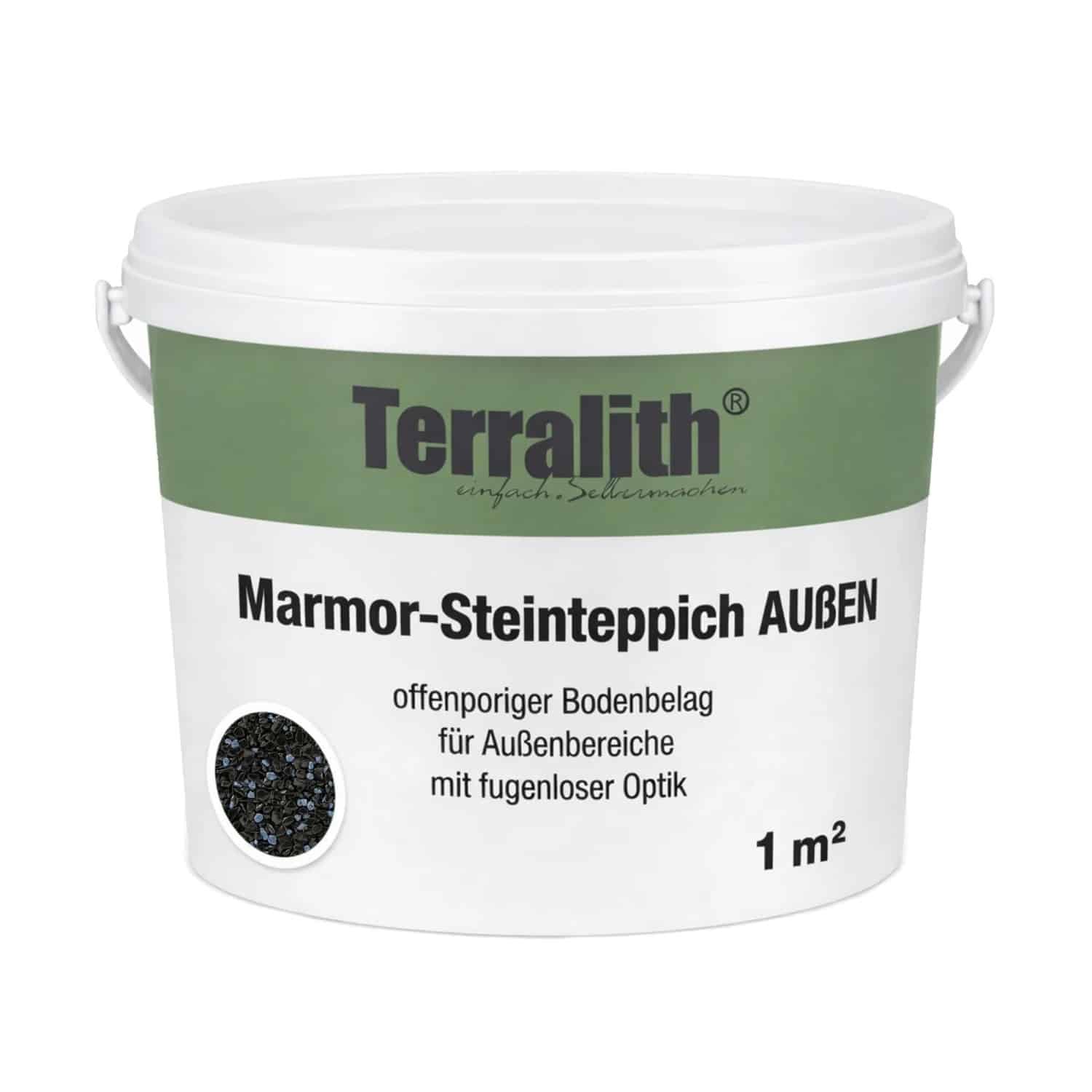 Terralith Metallic Steinteppich Metallic Mix 501 für 1 m² Außen Fein 2-4 mm