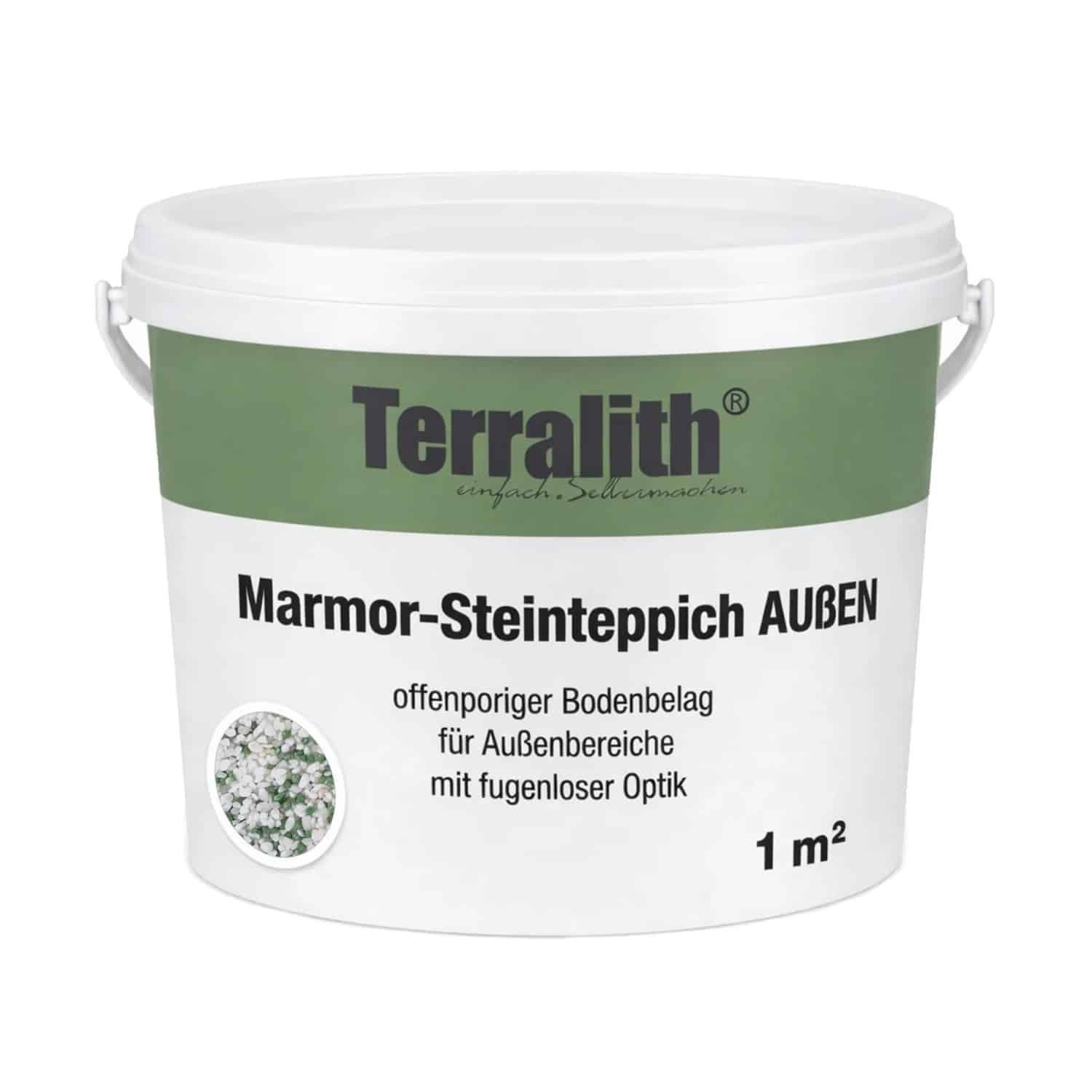 Terralith Metallic Steinteppich Metallic Mix 600 für 1 m² Außen Mittel 4-6 mm