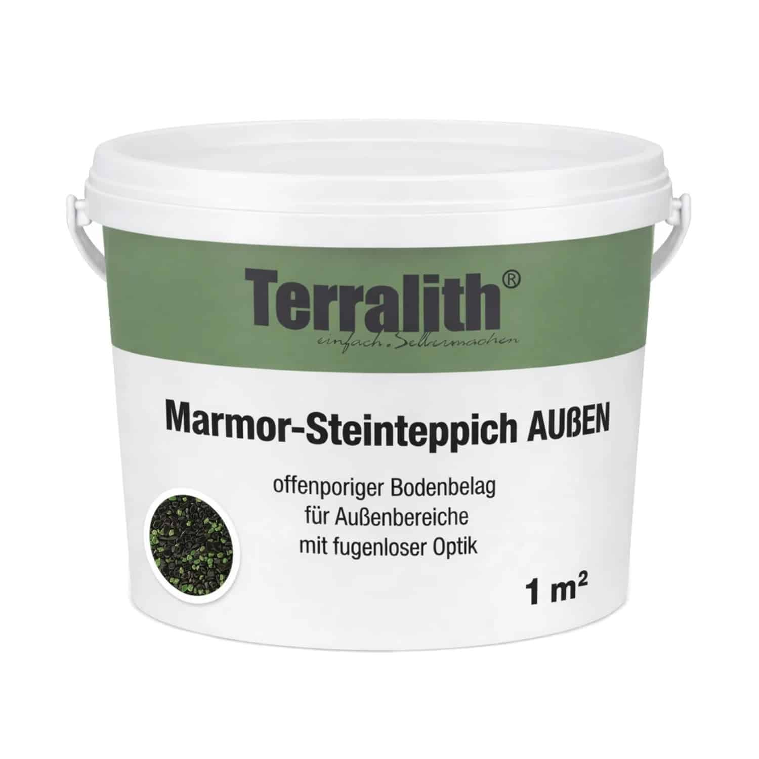 Terralith Metallic Steinteppich Metallic Mix 601 für 1 m² Außen Fein 2-4 mm