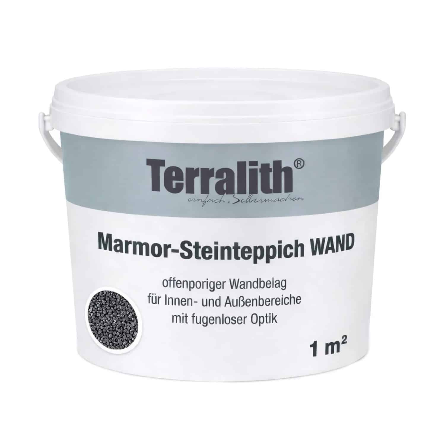 Terralith Metallic Steinteppich Wand Schwarz für 1 m²