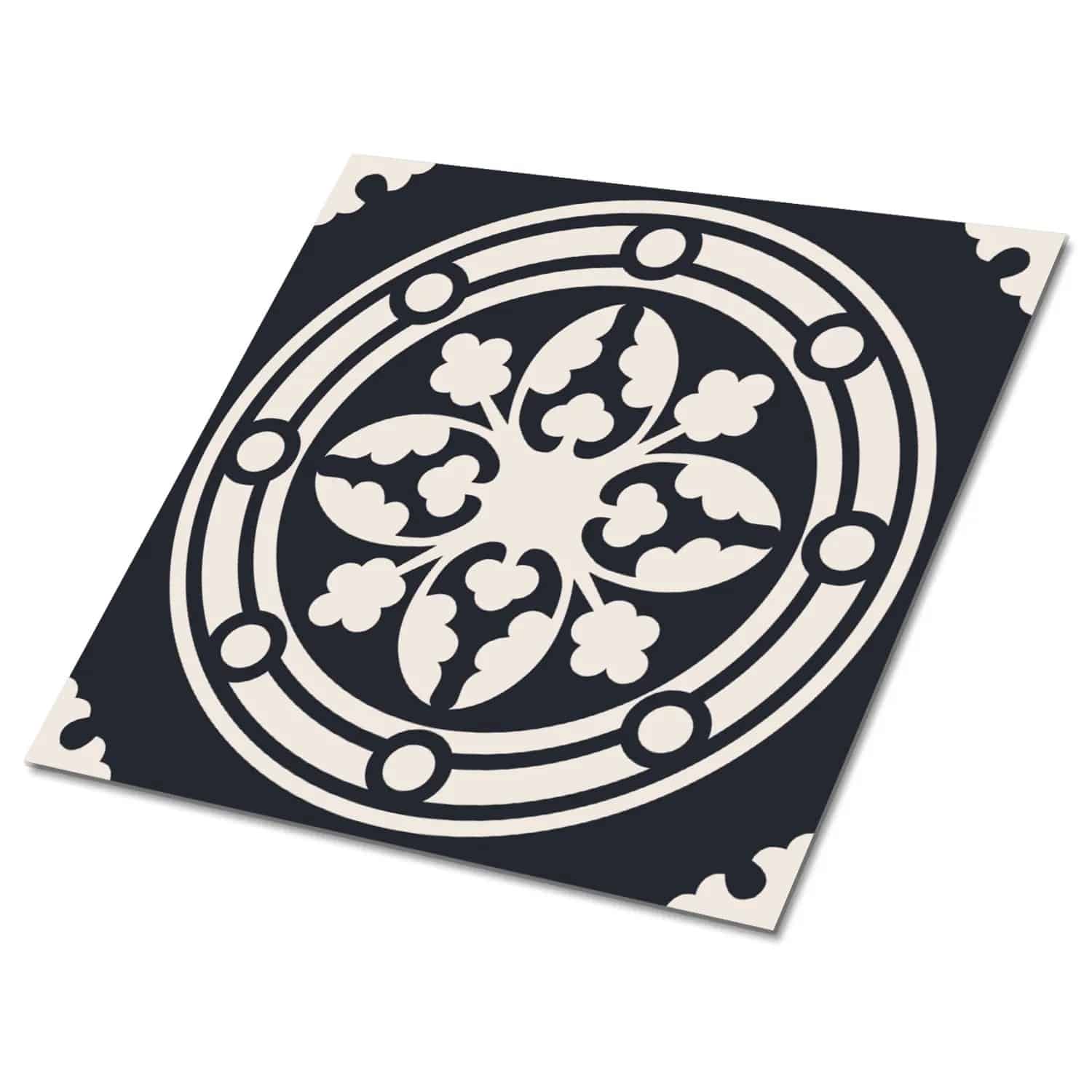 Tulup PVC Fliesen Selbstklebende 30 cm x 30 cm Set von 9 Klassische Klebefliesen Vinyl Bodenfliesen Klebefliesen für Küche Arabisches Muster
