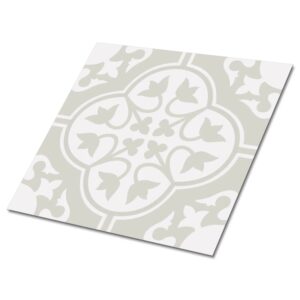 Tulup PVC Fliesen Selbstklebende 30 cm x 30 cm Set von 9 Klassische Klebefliesen Vinyl Bodenfliesen Klebefliesen für Küche Blumen Ornament
