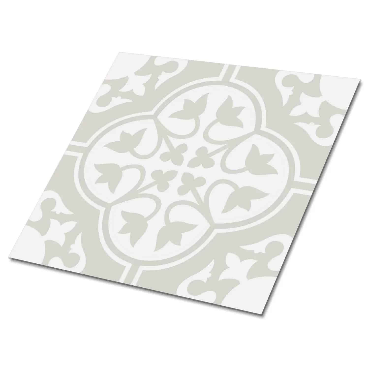 Tulup PVC Fliesen Selbstklebende 30 cm x 30 cm Set von 9 Klassische Klebefliesen Vinyl Bodenfliesen Klebefliesen für Küche Blumen Ornament