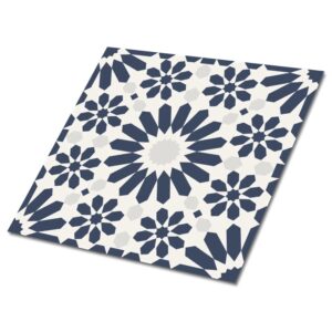 Tulup PVC Fliesen Selbstklebende 30 cm x 30 cm Set von 9 Klassische Klebefliesen Vinyl Bodenfliesen Klebefliesen für Küche Blumenmotive