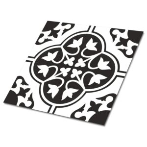 Tulup PVC Fliesen Selbstklebende 30 cm x 30 cm Set von 9 Klassische Klebefliesen Vinyl Bodenfliesen Klebefliesen für Küche Blumenornament