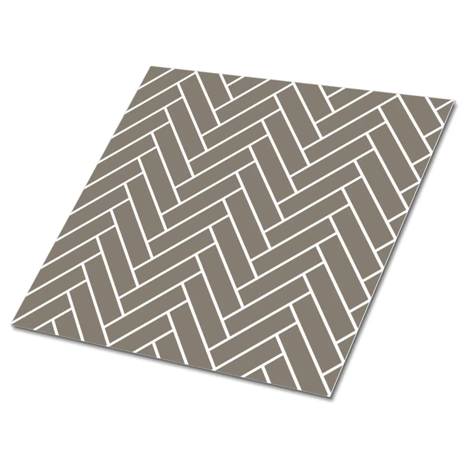 Tulup PVC Fliesen Selbstklebende 30 cm x 30 cm Set von 9 Klassische Klebefliesen Vinyl Bodenfliesen Klebefliesen für Küche Fischgrät
