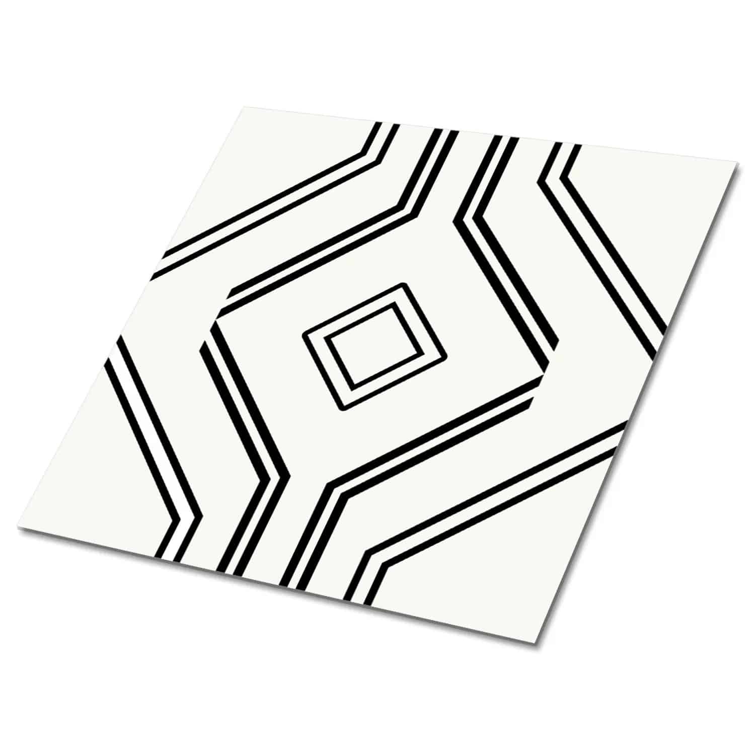 Tulup PVC Fliesen Selbstklebende 30 cm x 30 cm Set von 9 Klassische Klebefliesen Vinyl Bodenfliesen Klebefliesen für Küche Geometrische Linien