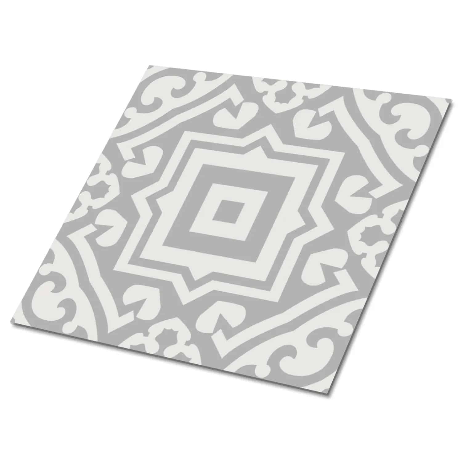 Tulup PVC Fliesen Selbstklebende 30 cm x 30 cm Set von 9 Klassische Klebefliesen Vinyl Bodenfliesen Klebefliesen für Küche Geometrische Muster
