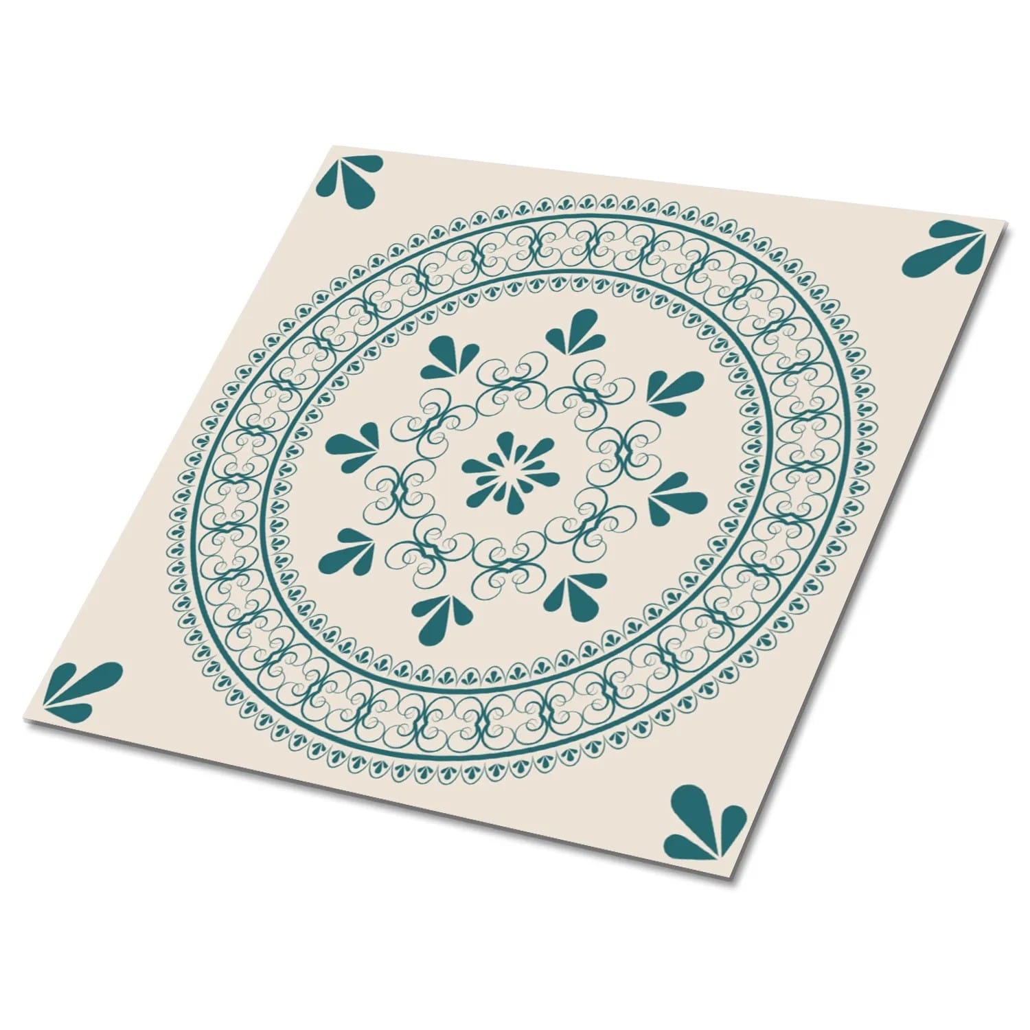 Tulup PVC Fliesen Selbstklebende 30 cm x 30 cm Set von 9 Klassische Klebefliesen Vinyl Bodenfliesen Klebefliesen für Küche Orientalisches Motiv