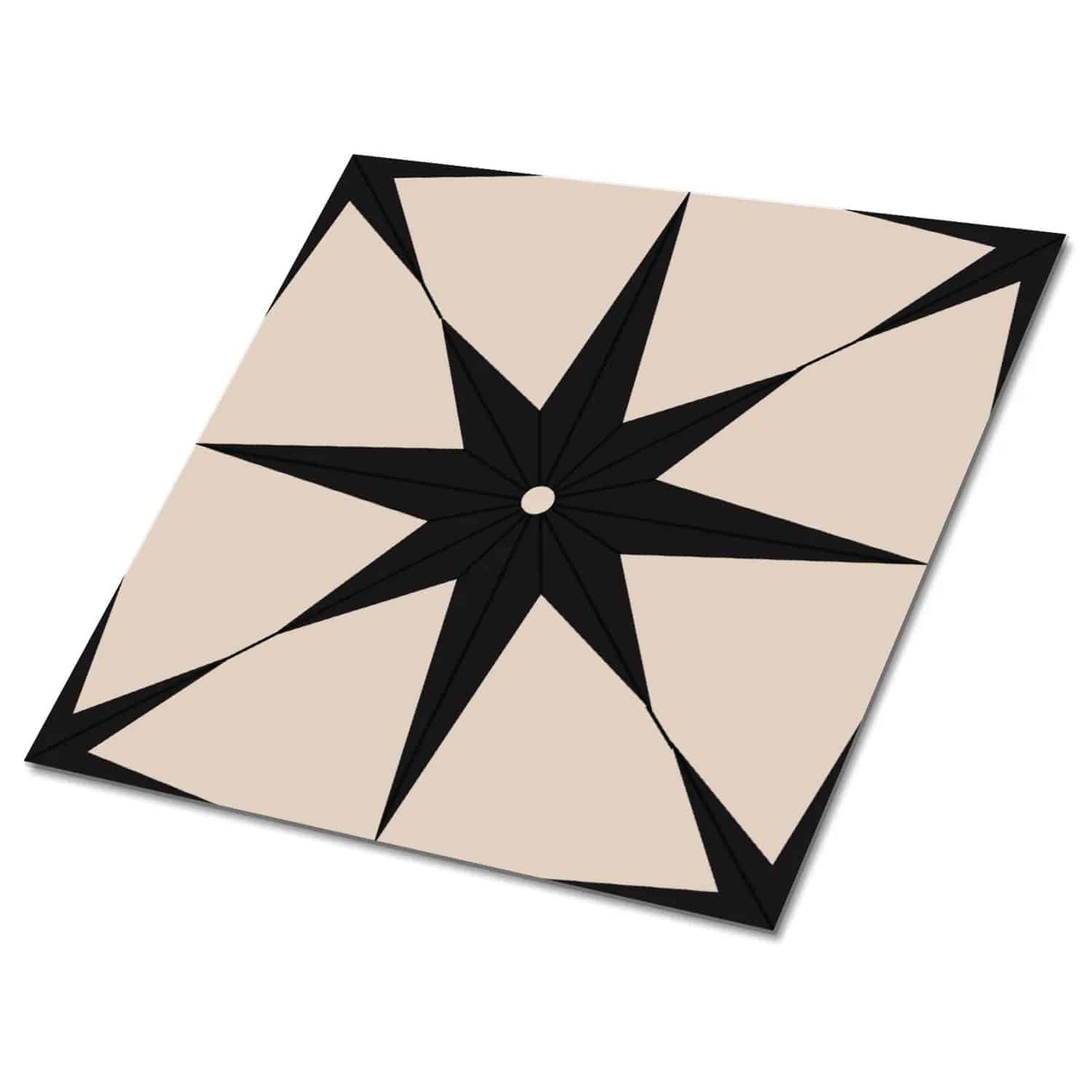 Tulup PVC Fliesen Selbstklebende 30 cm x 30 cm Set von 9 Klassische Klebefliesen Vinyl Bodenfliesen Klebefliesen für Küche Stern