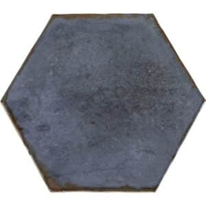 Wandfliese Antik Hexagon Steingut Azur Glasiert Glänzend 15 cm x 17