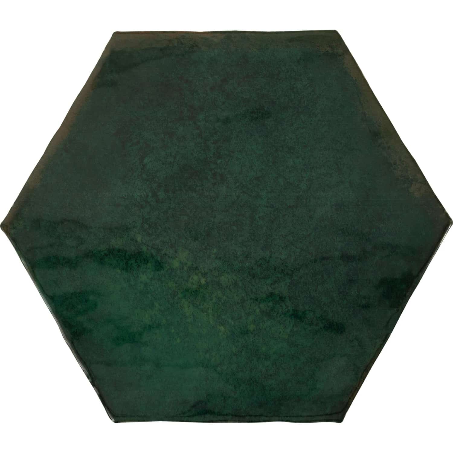 Wandfliese Antik Hexagon Steingut Moos Glasiert Glänzend 15 cm x 17