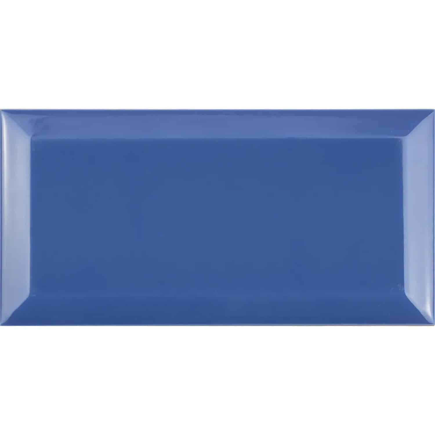 Wandfliese Facette Metro Blau glänzend glasiert 10 cm x 20 cm