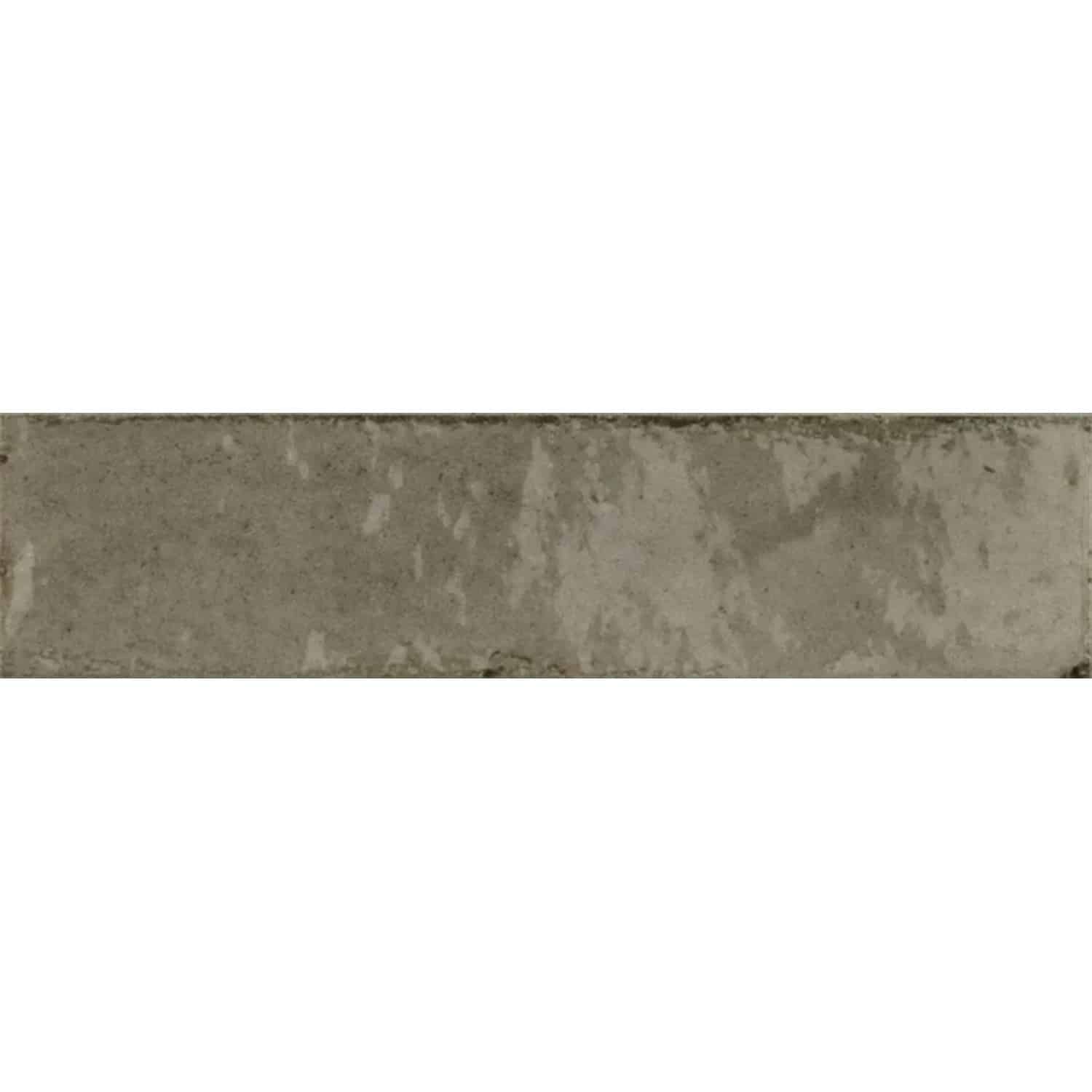 Wandfliese Lotis Steingut Grau Glasiert Glänzend 6 cm x 24 cm