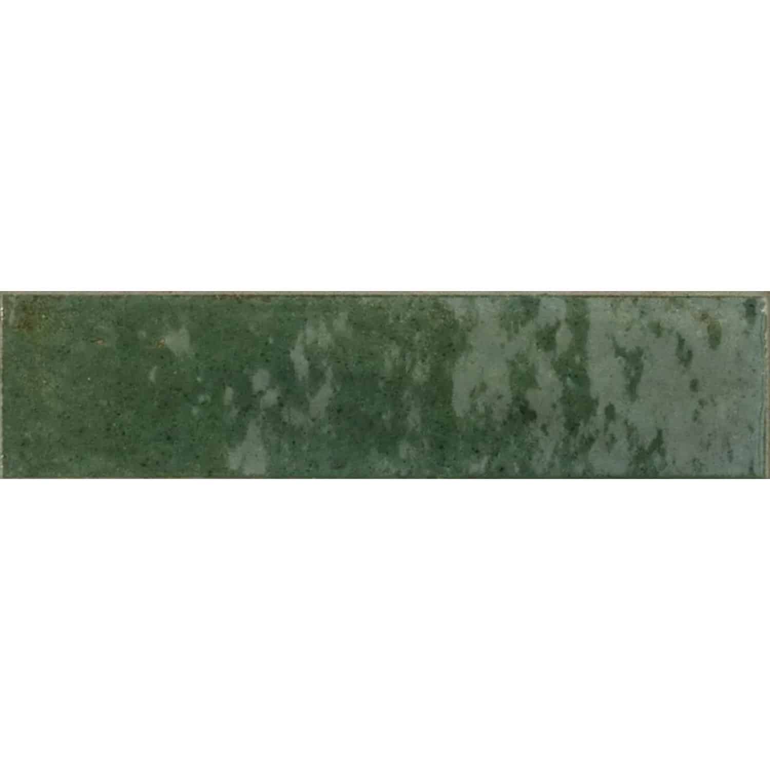 Wandfliese Lotis Steingut Grün Glasiert Glänzend 6 cm x 24 cm