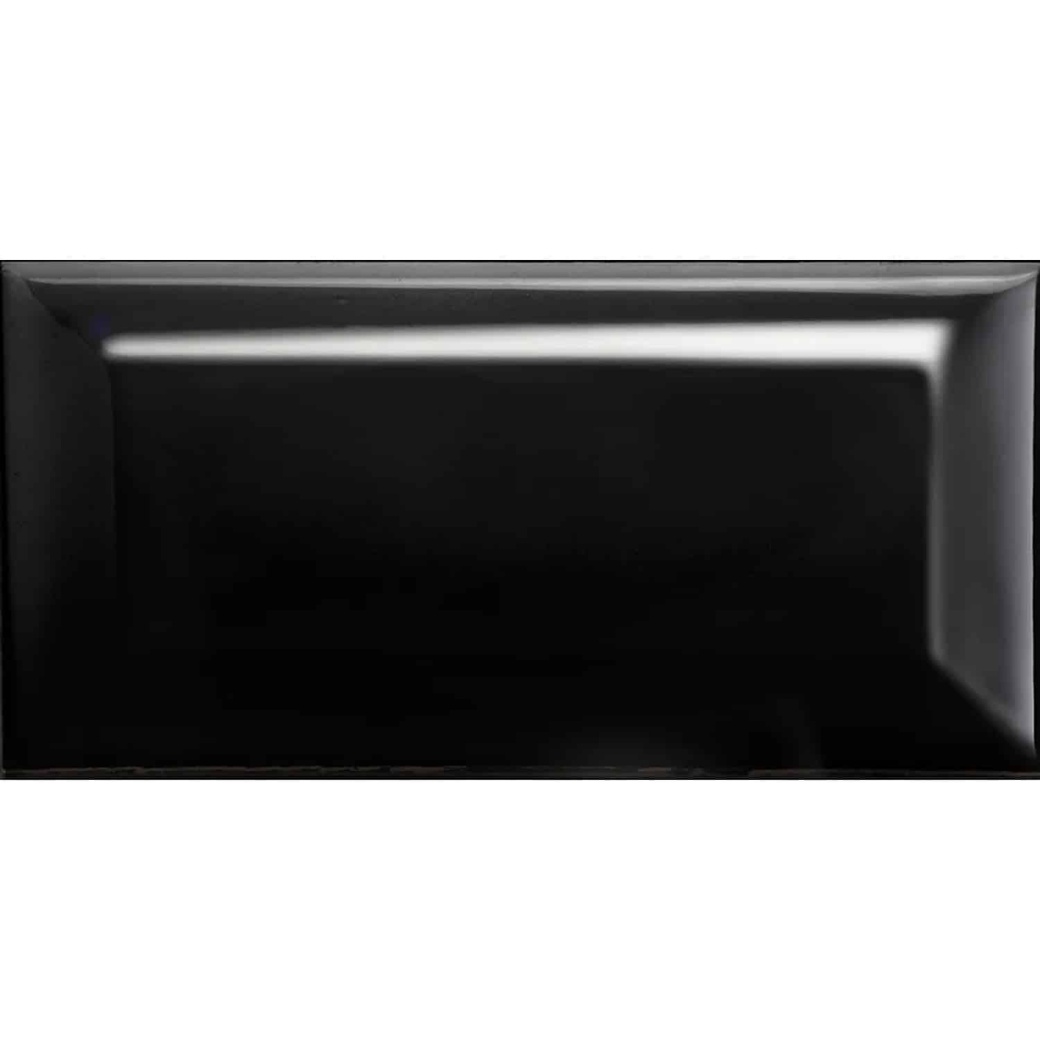 Wandfliese Metro Facette Schwarz Glasiert Glänzend 7