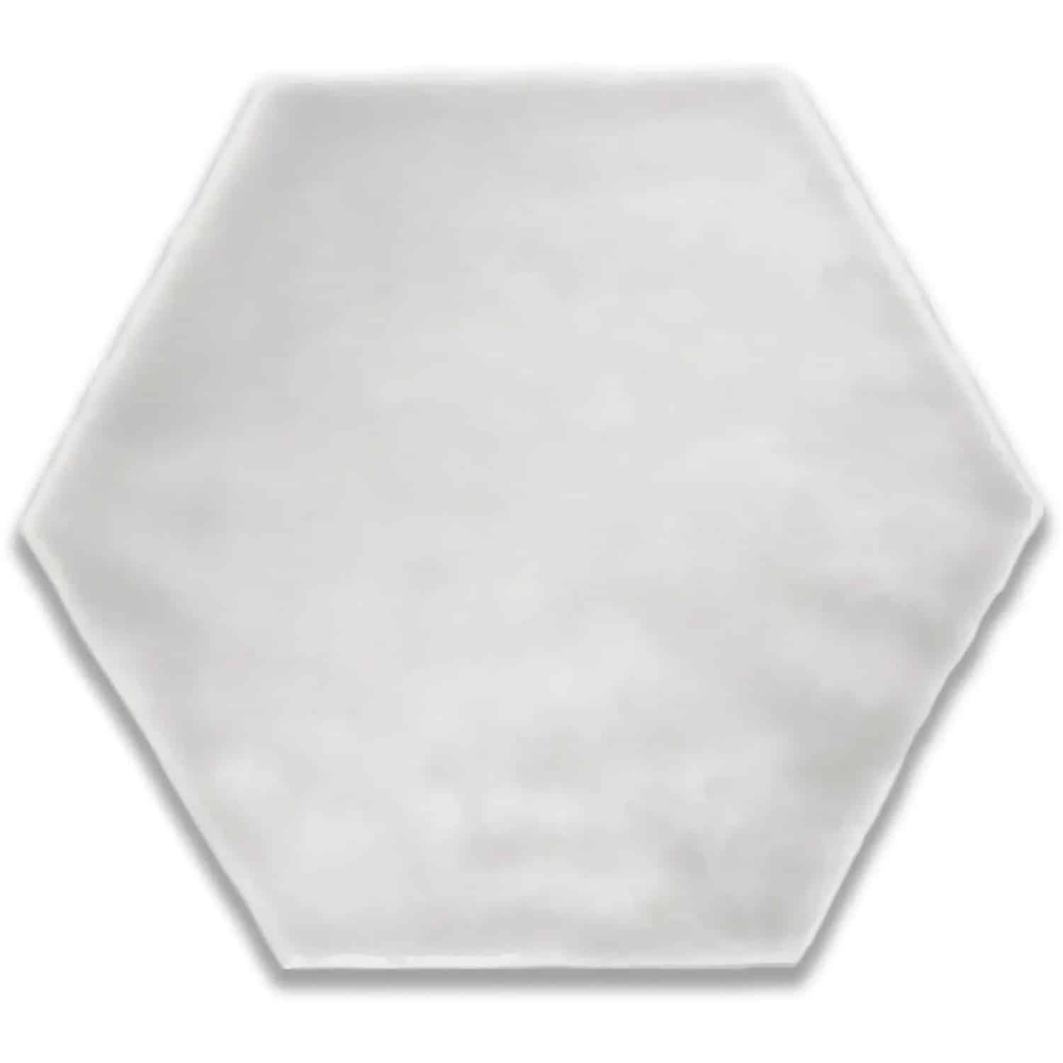 Wandlfiese Hexagon Snow White Glasiert Glänzend 15 cm x 17